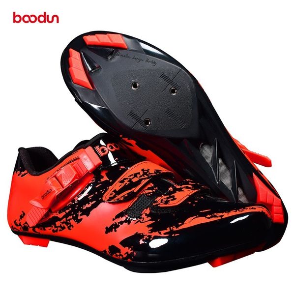 

boodun bike shoes men sport cycling road cycling shoes spd nylon slip-on sac triathlon zapatillas de ciclismo hombre, Black