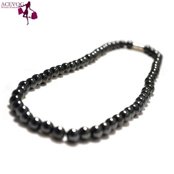 

5inch chain shape black round casual 16 magnetic beads 42cm necklaces, Silver