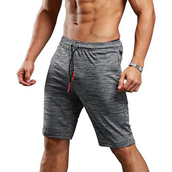 

2019 summer men's sports shorts breathable soft cotton elastic shorts running fitness casual fashion beach men's half pants gray, White;black