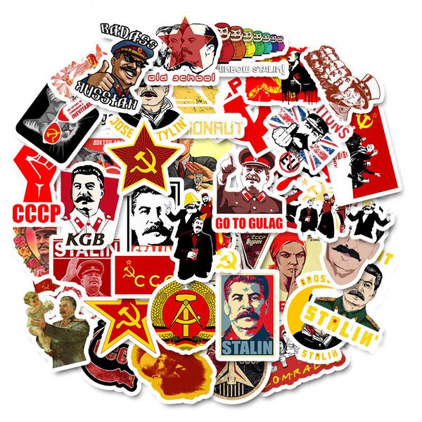 

50pcs russian propaganda poster the space race poster stickers ussr cccp stickers for collection lapluggage phone decals
