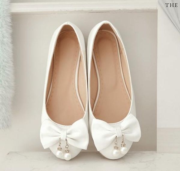 

2019 women's shoes in spring and autumn with new style flat bottom round head bowknot @52, Black