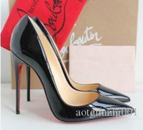

christian luxury louboutin cl women red bottom 07 pumps high heels peep toe stiletto dress shoes platform patent leather k3, Black