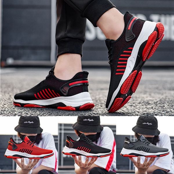 

monerffi men breathable flying woven sneakers comfortable light mesh running casual shoes wear-resistant shoes tenis masculino, Black