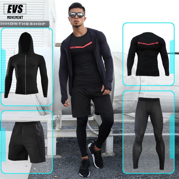 

men sportswear compression sport suits quick dry running sets clothes sports joggers training gym fitness tracksuits running set, White;black