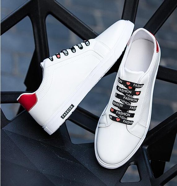 

2020 spring white shoes men's korean version of the wild trend board shoes men's casual tide boys' sports white, Black