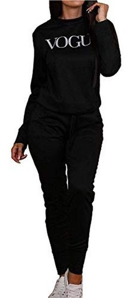 

womens letter print 2 piece loungewear tracksuit ladies and jogger set autmn winter warm tracksuit sportwear size s-xl, Gray