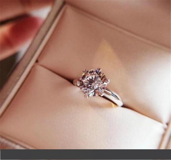 

роскошные бриллиантовые обручальные кольца дизайнер блестящие кольца для женщин помолвка юбилей роскошные ювелирные изделия подарки бесплатн, Silver