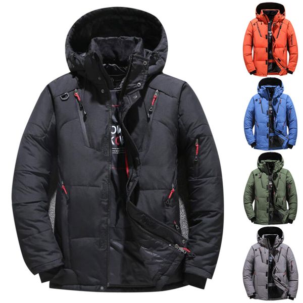 

men quality thermal coats winter thicken down jacket fashion casual warm down jacket cotton-padded outwear warm coat top, Black
