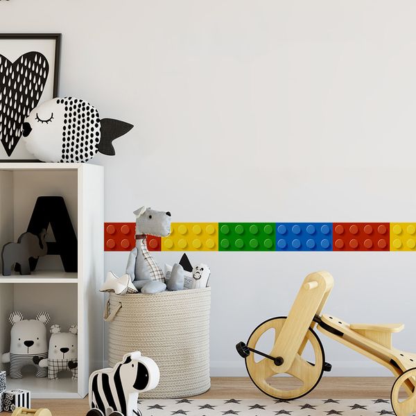 

blocks decorative wall sticker borders for kids,self-adhesive 3d wallpaper borders,children classroom bedroom wall decor