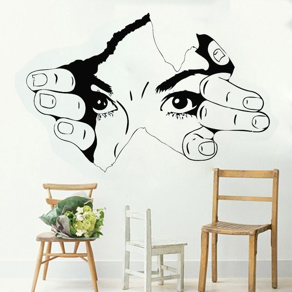 Unique Eyelashes Nail Salon Wall Stickers For Girls Bedroom Home Decor Art Vinyl Decals Beauty Salon Decal Removable Wall Bird Wall Stickers Black
