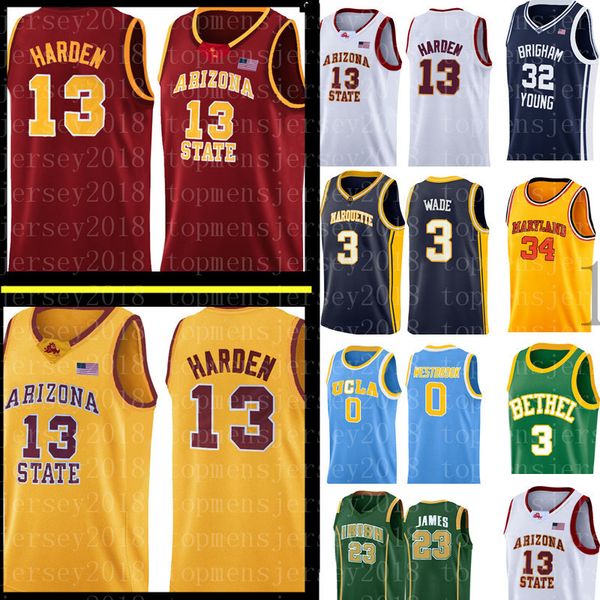 

NCAA James 13 Harden Jersey Mens high school Kobe 33 Bryant Embroidery Basketball Jerseys Size S-XXL 2019-2020