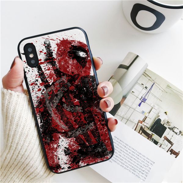 

capa luxury watercolor deadpool cover for iphone 11 pro xs max xr case for iphone 8 7 6s plus 5s se 5 case soft silicone cover.