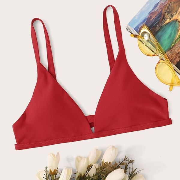 

bikini swimwear bra push up solid color padded swimming women swimsuit beachwear maillot de bain