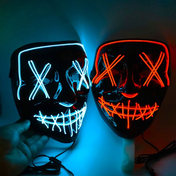 

led halloween mask glowing in dark luminous el wire mask for dj cosplay party night club costumes neon masks halloween props