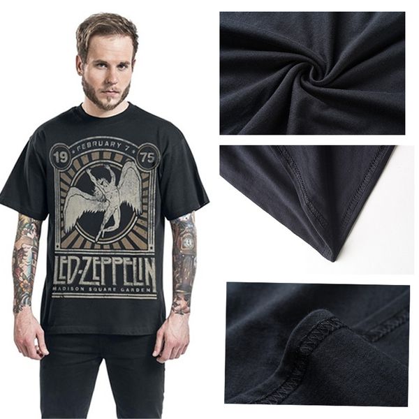 

Led Zeppelin Madison Square Garden 1975 T-Shirt Black Top quality Fashion Shirt Short Sleeve Oversize S-3XL