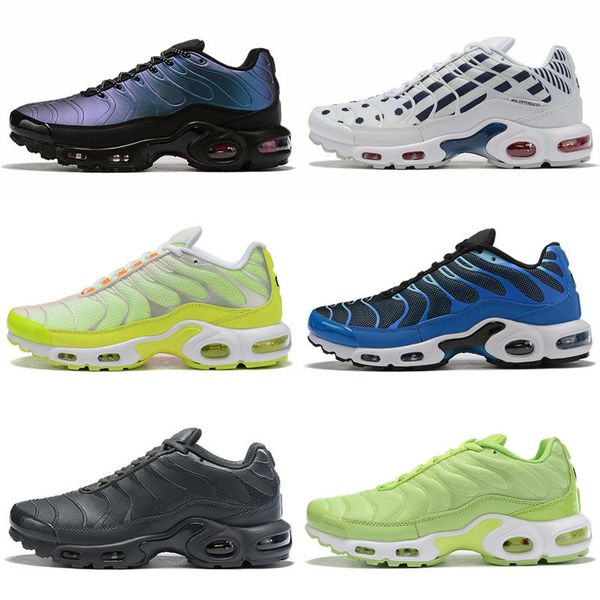 

2020 tn plus se kids men running shoes triple black throwback future white crimson university red mens trainer fashion sports sneakers