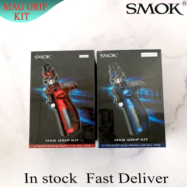 

Подлинная SMOK Mag Grip Kit Mag Grip 18650 2X700 Mod 100 Вт с TFV8 Baby V2 Tank 5 мл Утечки V2 S1 S2 приняты герметичные катушки
