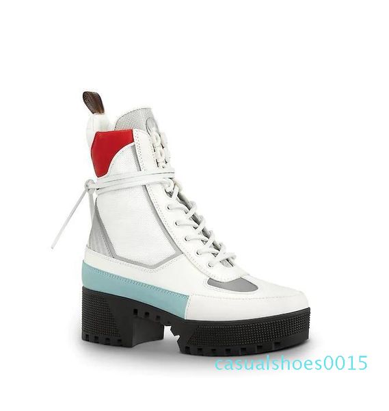 

winter new short boots with high-heeled martin boots leather platform thick-soled locomotive boots women combat+box c15, Black