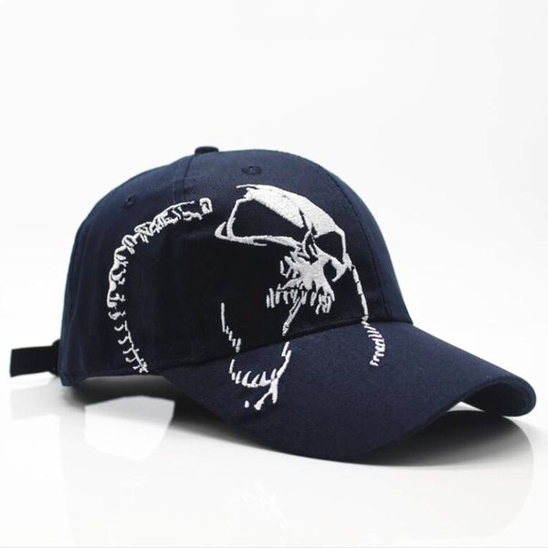 

2020 100% cotton outdoor baseball cap skull embroidery snapback fashion sports hats for men & women cap, Blue;gray