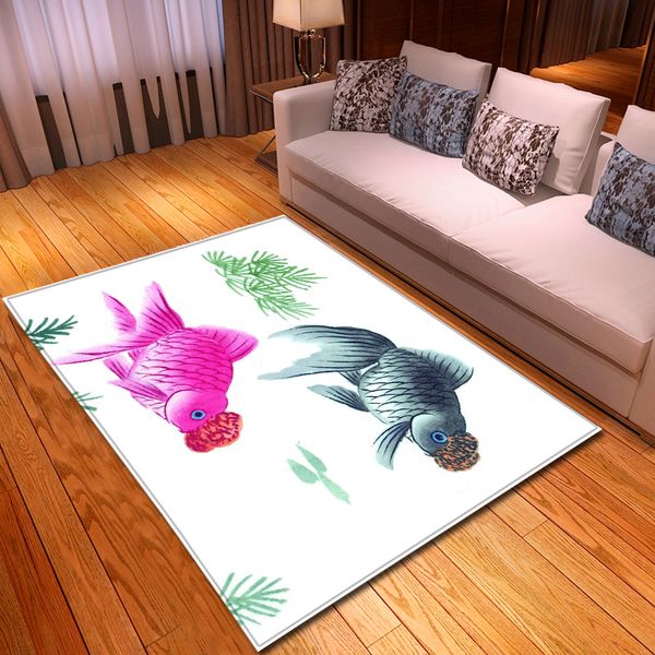 

nordic 3d fish carpets cartoon animal bedroom kids play mat soft flannel memory foam big area rugs carpet for living room