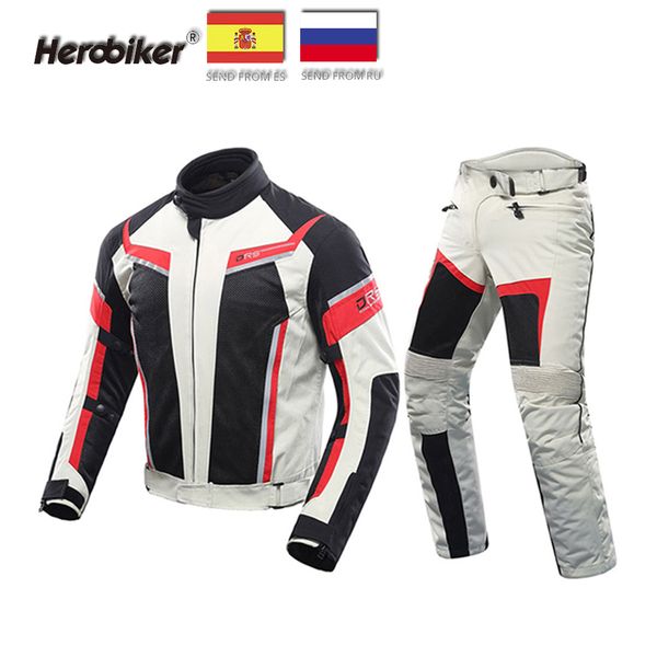 

duhan men motorcycle jacket summer breathable mesh jacket motorcycle pants set spring moto pants racing suit motocross suit