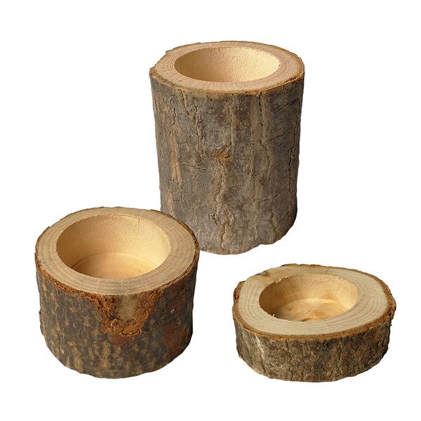 

wooden pillar design tealight candle holder stand candlestick or succulent flowerpot for rustic wedding holiday decoration