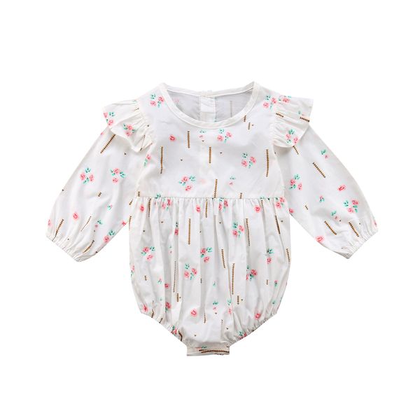 

2019 горячий новорожденный малыш baby girl romper удобный комбинезон младенческая девушка с длинным рукавом сладкий цветочный платье, Blue