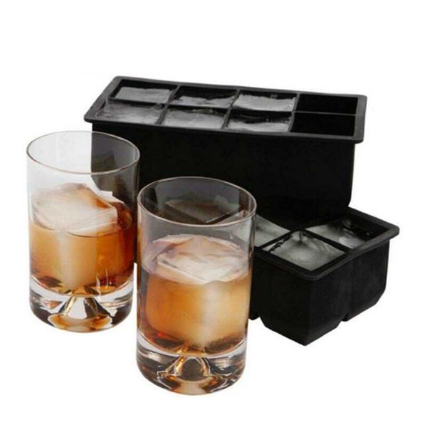 

black 8 4 6-cavity big cube giant jumbo large silicone ice cube square tray mold mould
