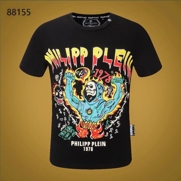 

luxury men's designers t-shirt designer casual short sleeve fashion ghost head print men and women hip hop t-shirt-08, White