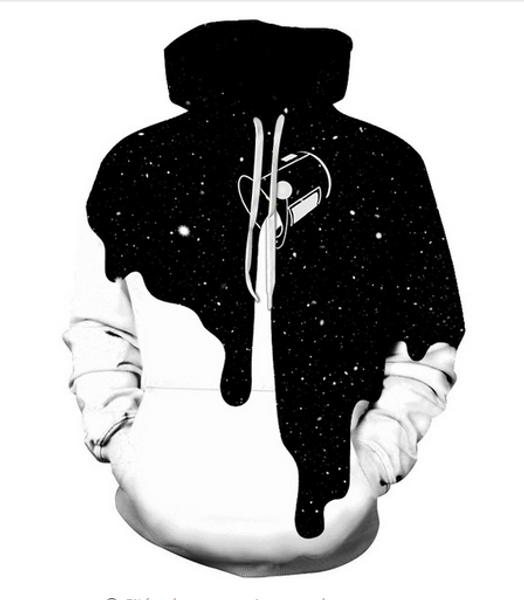 

new fashion 3d printed milk space galaxy men women pullover hoodies street wear casual hip hop pockets sweatshirt clothing zg0133, Black