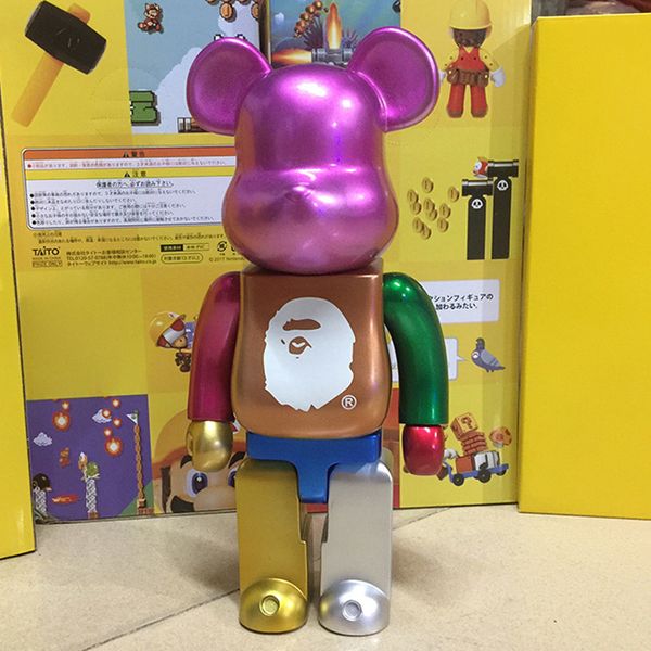 

2020 new fashion 28cm bearbricklys action figures blocks rabbit bear dolls collectible model toys to kids friends christmas gift t200321