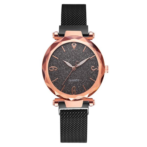 

fashion women wrist watches luxury ladies bracelet watch metal band quartz women's starry sky watches gift clock bayan kol saati, Slivery;brown