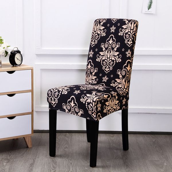 

Spandex Elastic Printing Dining Chair Slipcover Modern Removable Anti-dirty Kitchen Seat Case Stretch Chair Cover for Banquet