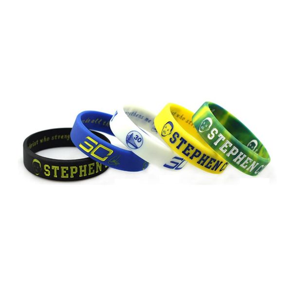 

inspirational wristband curry 30 head portrait ncba signature basketball silicone bracelet hand strap cute idol fans hand circle, Golden;silver