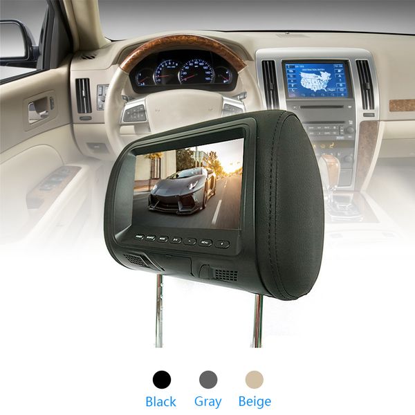 

car accessories 2pcs 7 inch rear-mounted car headrest universal hd digital screen image lcd display pair headrest tv display