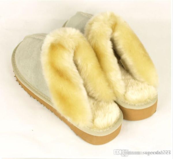 

2019 slippers warm warm cotton slippers men womens slipper womens boots snow boots brand designer indoor cotton slippers leather slipper, Black