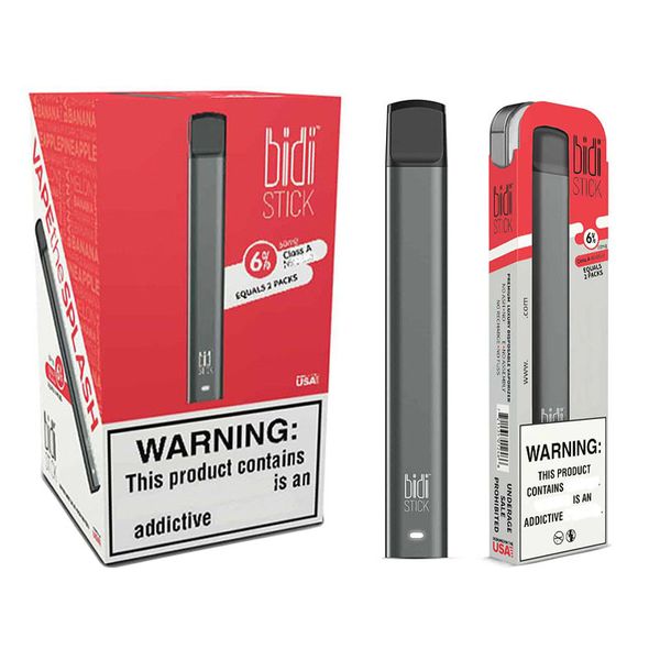 

Bidi Stick одноразовый Vape устройство ручка прямой пар 1.4 мл емкость Pod 280 мАч батарея MTL воздушный поток пустой
