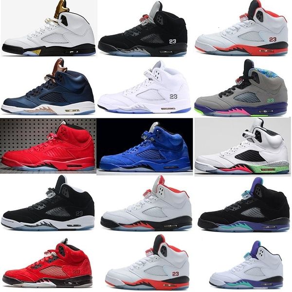 

new 5 v bordeau 5s white cement man basketball shoes og air black metallic red blue retro suede fire r red sport sneakers