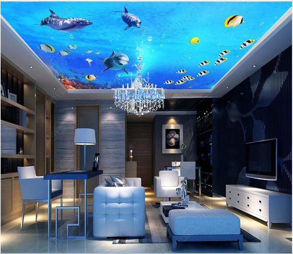 

3d ceiling murals wallpaper custom p mural fantasy underwater world suspended ceiling decoration background ceiling design