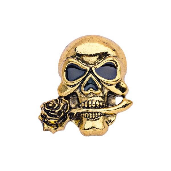 

gothic halloween retro fearful skeleton head brooch pin decor jewelry gift, Gray