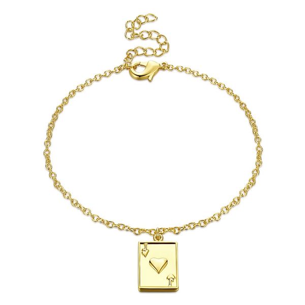 

fashion trend new gold color long bracelets box playing cards personality pendant bracelets girlfriends with the same jewelry, Black