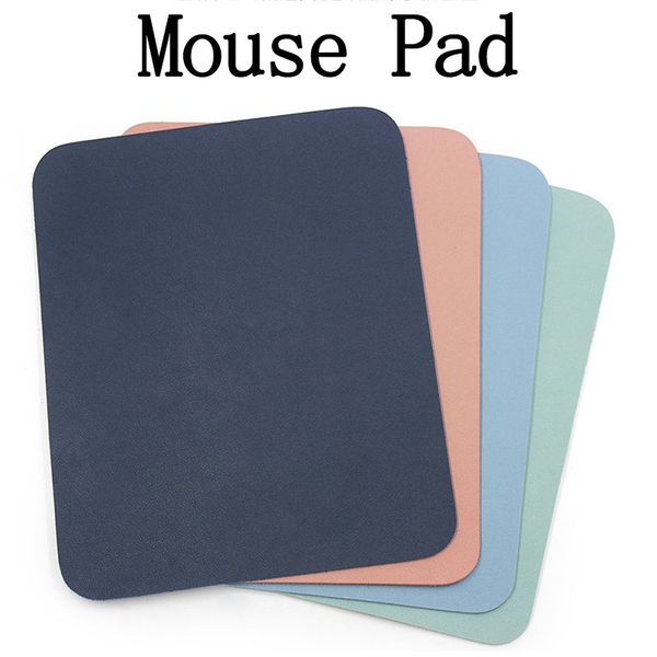 Mouse Pad Mat 23 * 19 см универсальный простой стол PAD PU кожаный водонепроницаемый милый маленький оптический коврик для мыши для портативного компьютера планшетный ПК