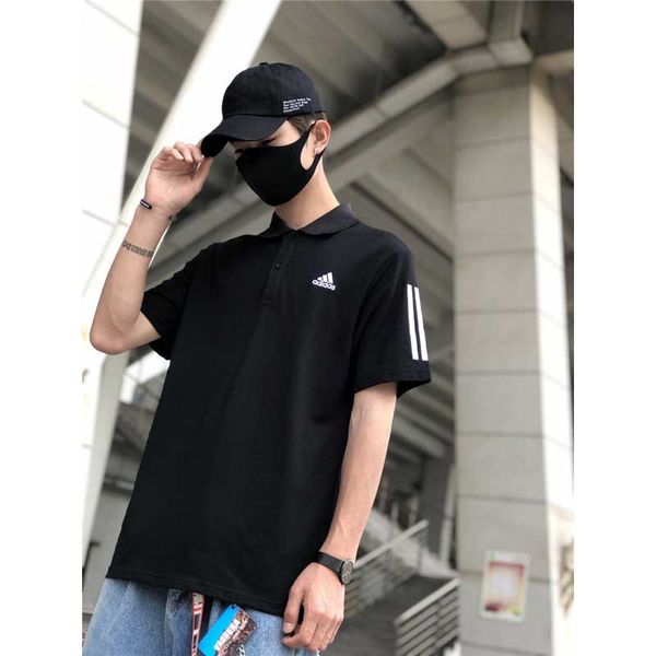 

конструктор рубашка поло для мужчин 2019 летних мужской марки отворота полосатого letter печати tops tee mens люкс сплошного цвет активные п, White;black