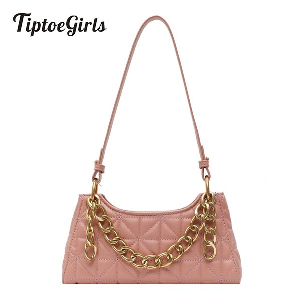 

tiptoegirls metal chains bag arm clutch bag 2020 new design fashion women shoulder diamond lattice threads woman handbags