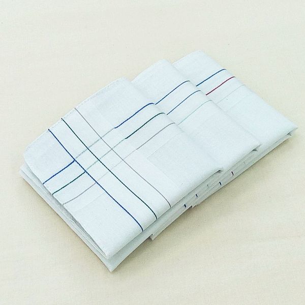 

43 * 43cm white navy men's handkerchief cotton handkerchief middle-aged men's square