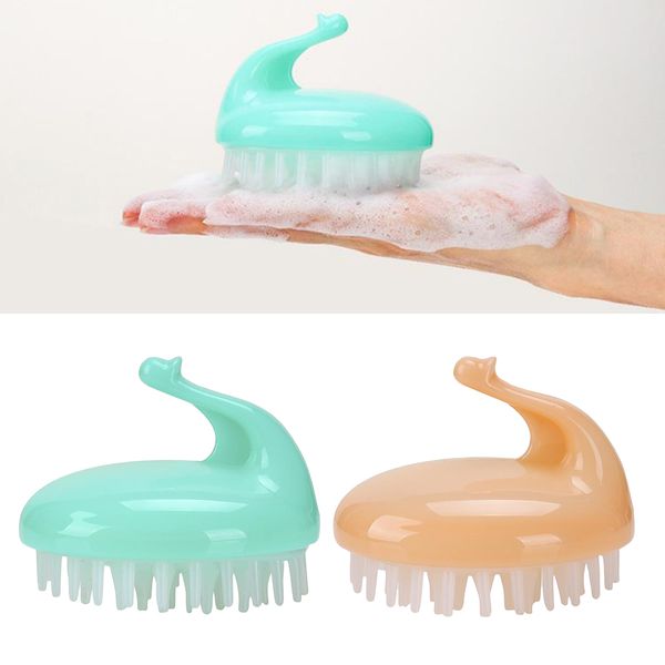 

2 pieces wet & dry hair shampoo brush scalp massage brush soft for cats dogs, Silver