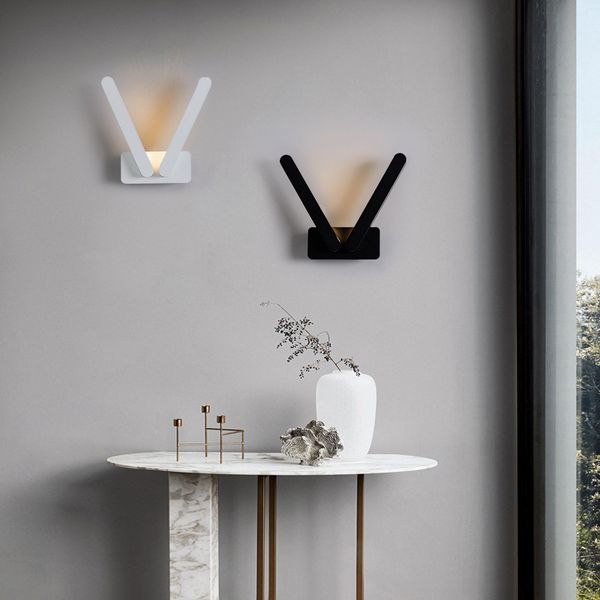 

warm bedside led wall lamp modern simple corridor study lamp creative personality background wall can rotate the