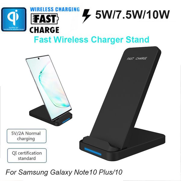 

qi wireless 10w fast charger charging phone holder pad dock stand samsung note 10plus/10 for apple iphone x 8 y20