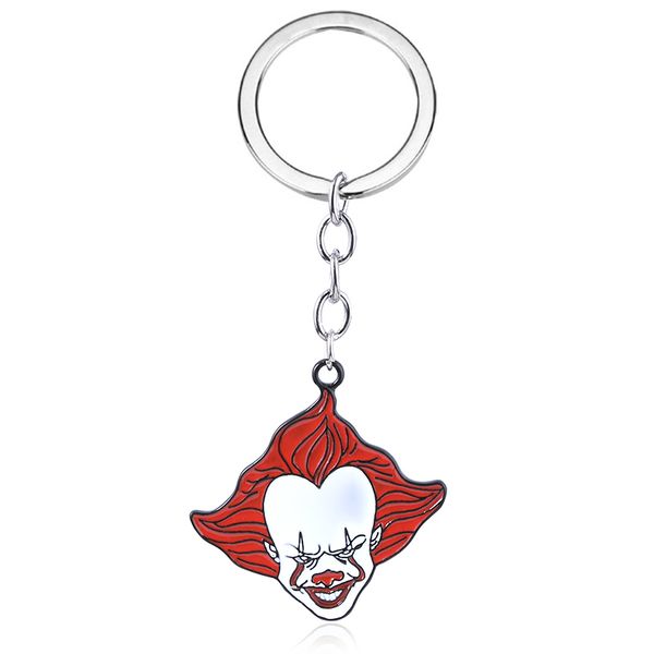 

movie stephen king's it keychain pennywise figure pendant key chains for women men choker keyring jewelry, Silver