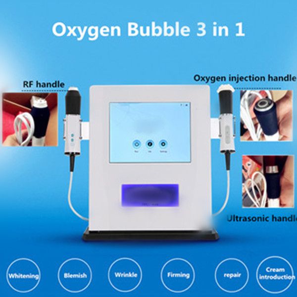 

oxygen bubble facial wrinkle removal machine co2 bubble deep cleaning rf ultrasonic beauty machine for salon use, Black;white